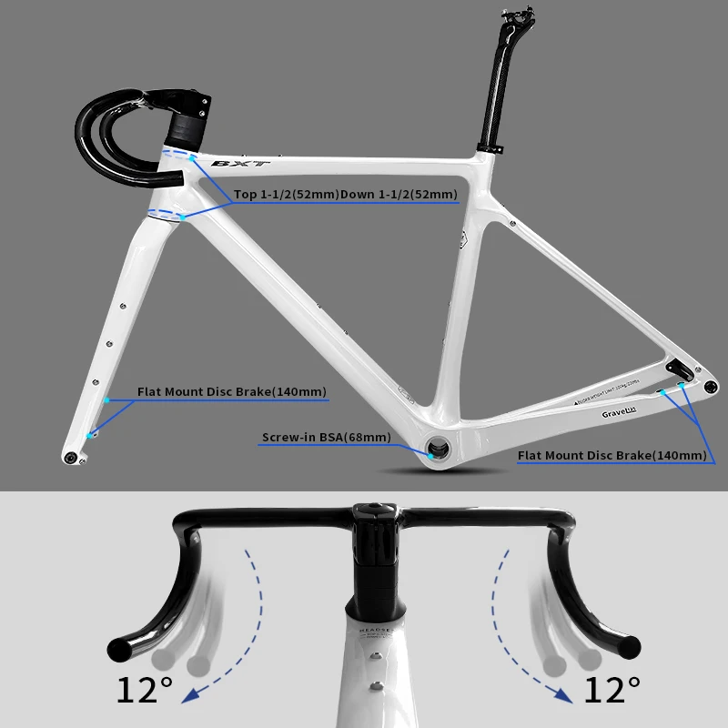 Cuadro Gravel Carbono BXT 700C/27.5er | Ligero y Resistente