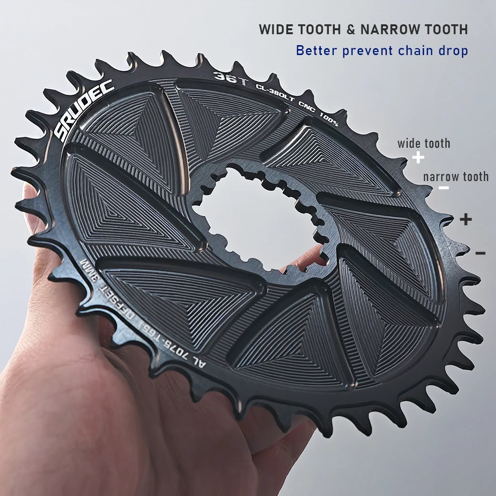 Plato KRSEC SRAM 3 Pernos | Aluminio 7075 CNC Narrow Wide