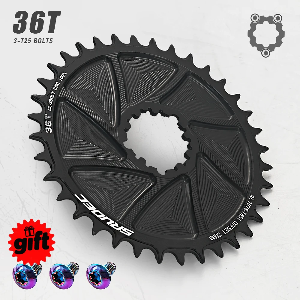 Plato KRSEC SRAM 3 Pernos | Aluminio 7075 CNC Narrow Wide