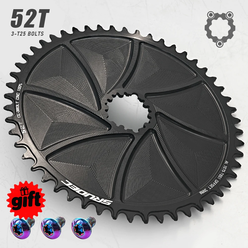 Plato KRSEC SRAM 3 Pernos | Aluminio 7075 CNC Narrow Wide